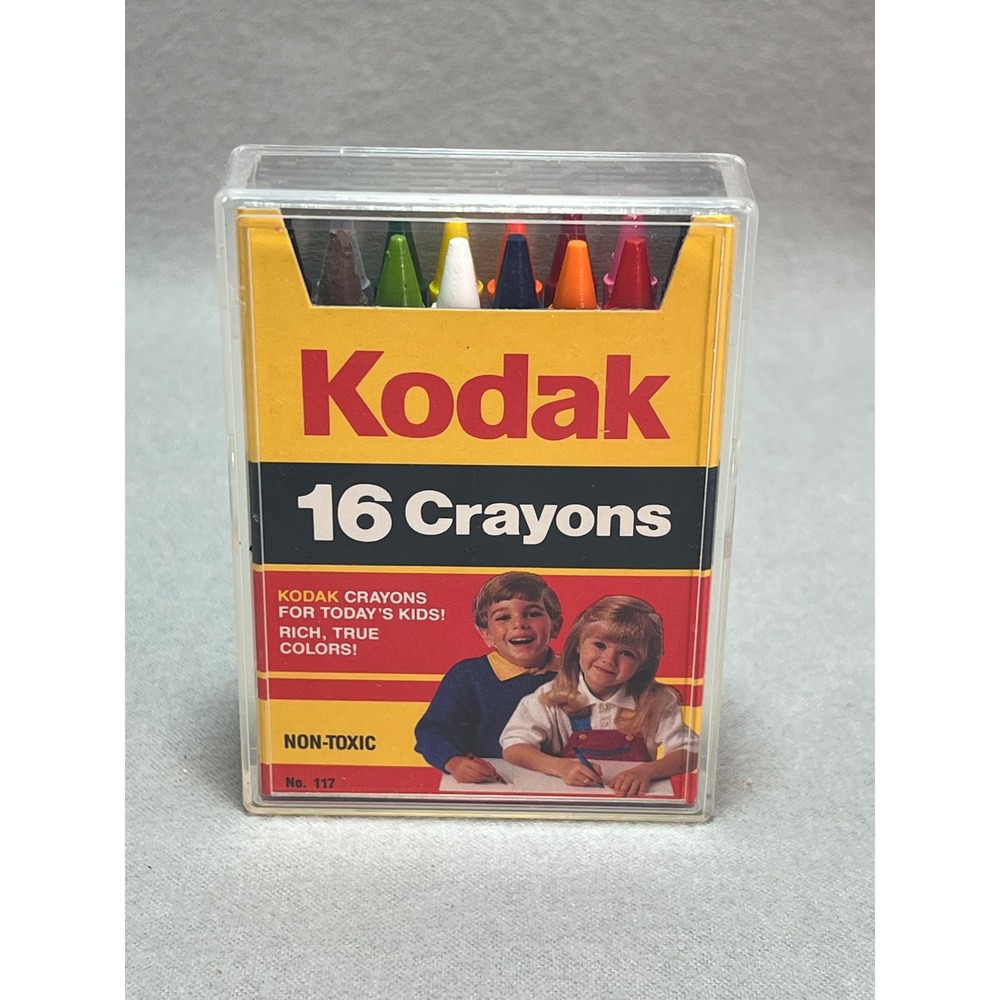 Kodak Crayons Multicolor Vintage Rose Art No. 117‎ w/ Collectible Case 16 Count